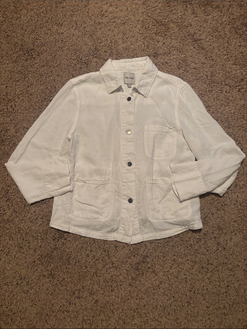 Nic & Zoe Linen Blend Spring Jacket Top M